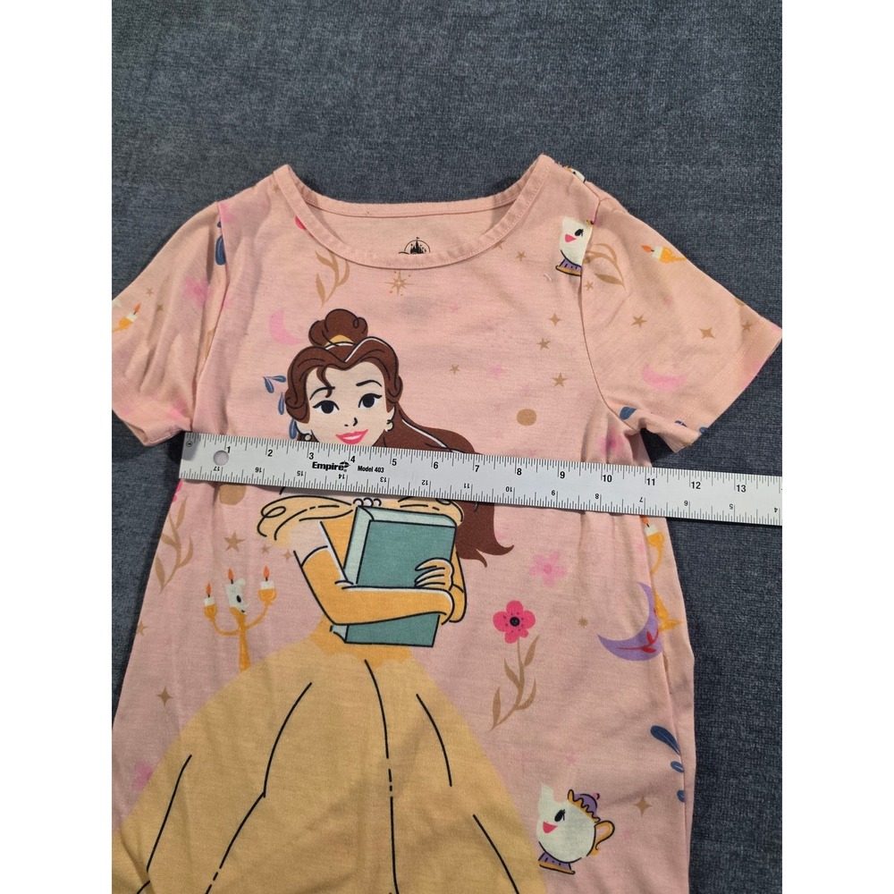 Disney Princess Belle Pink Nightgown Beauty and the Beast Sleep Dress Girls 4 - Picture 4 of 5